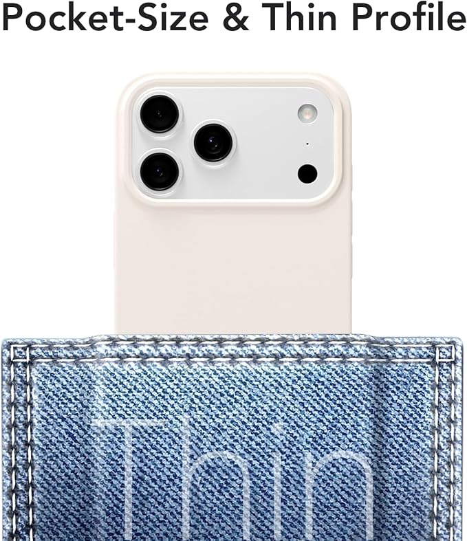 for iPhone 17 Pro Max Case Silicone Compatible with Magsafe Case, Ultra Slim Thin Magnetic Phone Cases Mag Safe, Cute Soft Rubber Gel Matte Wireless Charging Cover for Women, Beige Stone Cream