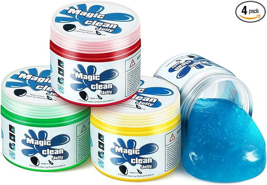 DNA MOTORING 4 Pack Car Cleaning Gels Auto Detailing Tools Cleaning Putty Car Interior Cleaner, Car Jelly Cleaner, Keyboard Cleaner, Car Cleaning Supplies,TOOLS-00150