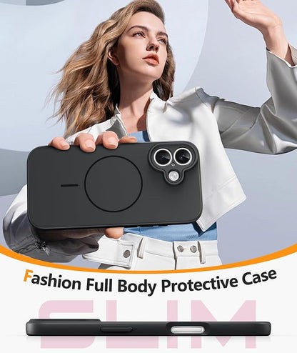 FNTCASE for iPhone 17 Case: [Compatible with Magsafe] Integrated Silicone Phone Cases with [Full Camera Protection] [Screen Protector] Military Grade Shockproof Protective Cover