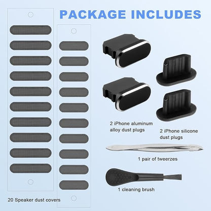 iPhone Dust Plug, iPhone Speaker Cover iPhone Charger Cover with iPhone Cleaning kit for Charging Port for iPhone 14 pro max/14 pro/14/13 pro max/13