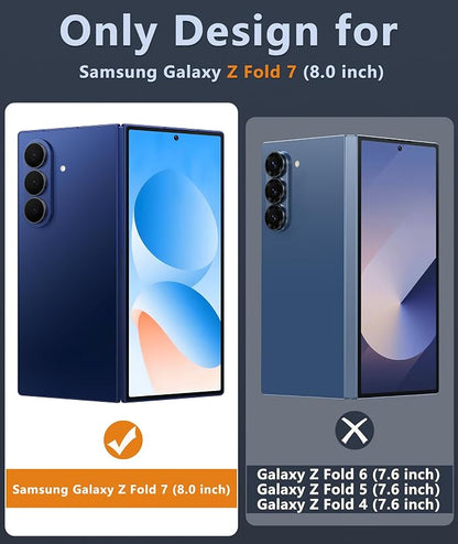 FNTCASE for Samsung Galaxy Z Fold7 Case: [Fit for Magsafe] [Screen Protector] Magnetic Translucent Matte, Military Grade Drop Protection, Shockproof Protective for Fold 7 Phone Cover (Blue 8.0 inch)
