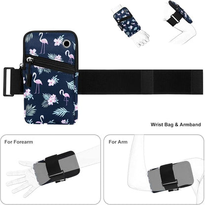 Cell Phone Armbands Pouch for Women Running Bag Compatible with Cellphone 6.28 Inches Full-Screen, Flamingo