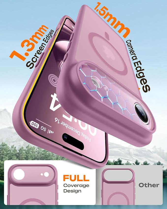 TOCOL for iPhone Air Case, Compatible with Magsafe Charger, Full Camera Protection, Drop Protection, Translucent Matte Phone Case for iPhone 17 Air 6.5 inch (LilacPurple)