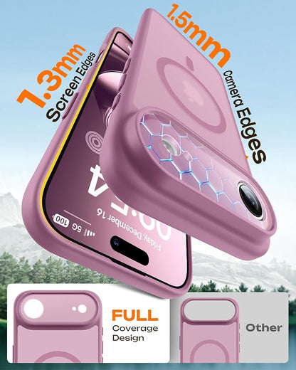 TOCOL for iPhone Air Case, Compatible with Magsafe Charger, Full Camera Protection, Drop Protection, Translucent Matte Phone Case for iPhone 17 Air 6.5 inch (LilacPurple)