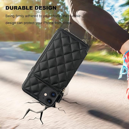 Bocasal Crossbody Wallet Case for iPhone 11, RFID Blocking PU Leather Zipper Handbag Purse Flip Cover, Kickstand Folio Case with Card Slots Holder Wrist Strap Lanyard 6.1 Inch (Black)