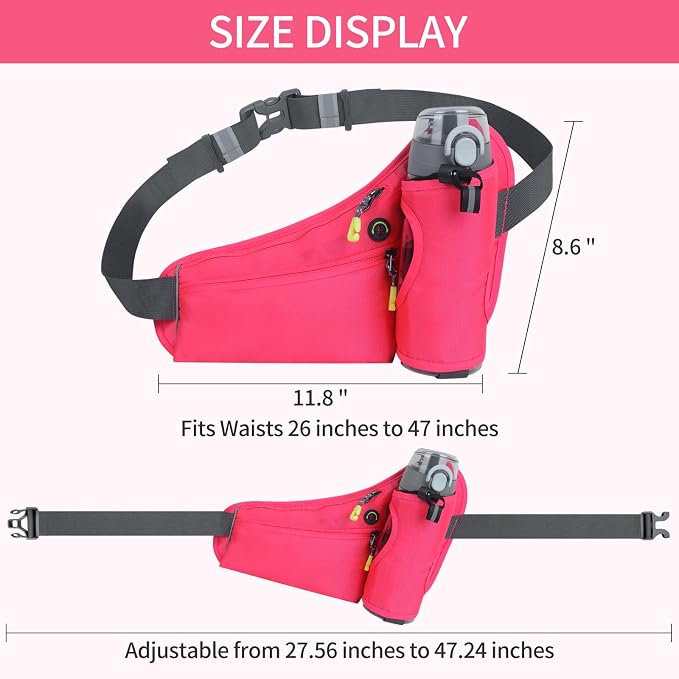 Hydration Belt,Running Water Bottle Belt for Women - Hydration Fanny Pack with Water Bottle Holder for Hiking, Walking, Gym | Lightweight Waist Pack for Running, Fitness, Marathon Essentials