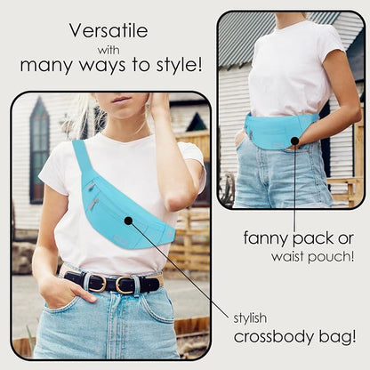 MAXTOP Large Crossbody Fanny Pack with 4-Zipper Pockets,Gifts for Enjoy Sports Festival Workout Traveling Running Casual Hands-Free Wallets Waist Pack Phone Bag Carrying All Phones