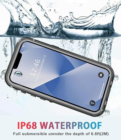 for iPhone 13 Case Waterproof Shockproof Dustproof Full-Body Sturdy with Camera Lens Protector and Built-in Screen Protector,Underwater Full Sealed Cover Protective for iPhone 13(Black)
