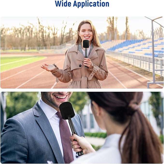 NEEWER 13"/33cm Telescopic Lavalier Microphone Handheld with Anti Off Cold Shoe Foam Windscreen Interview Mic Handle Compatible with Rode Wireless Go II DJI Mic CM31, MS005