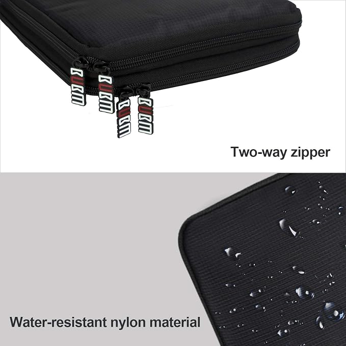 BUBM Double Layer Electronic Accessories Organizer, Travel Gadget Bag for Cables, USB Flash Drive, Plug and More, Perfect Size Fits for iPad Mini (Medium, Black) | Travel Gadget Bag for Cables, USB Flash Drive, Plug and More, Perfect Size Fits for iPad...