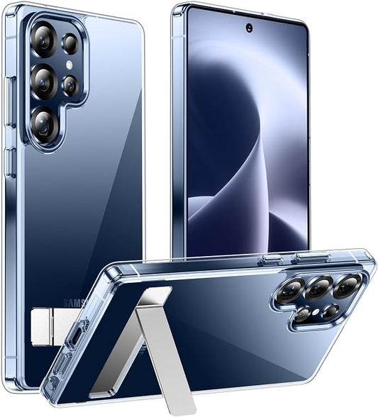 Temdan Designed for Samsung Galaxy S25 Ultra Case,[Built in Hidden Kickstand][Military Grade Drop Protection] [Never Yellowing] Slim Thin Phone Case for Galaxy S25 Ultra Case 6.9"- Crystal Clear