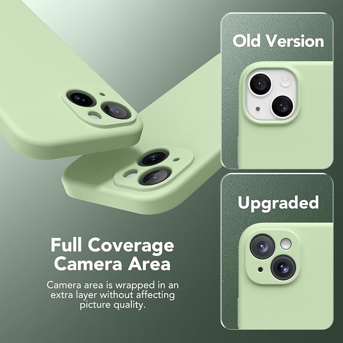 Magnetic for iPhone 13 Case, Compatible with MagSafe, [Full Camera Protection][Screen Protector] Silicone Shockproof Protective Phone Case for iPhone 13 6.1", Matcha