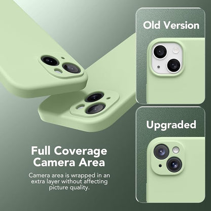 Magnetic for iPhone 13 Case, Compatible with MagSafe, [Full Camera Protection][Screen Protector] Silicone Shockproof Protective Phone Case for iPhone 13 6.1", Matcha