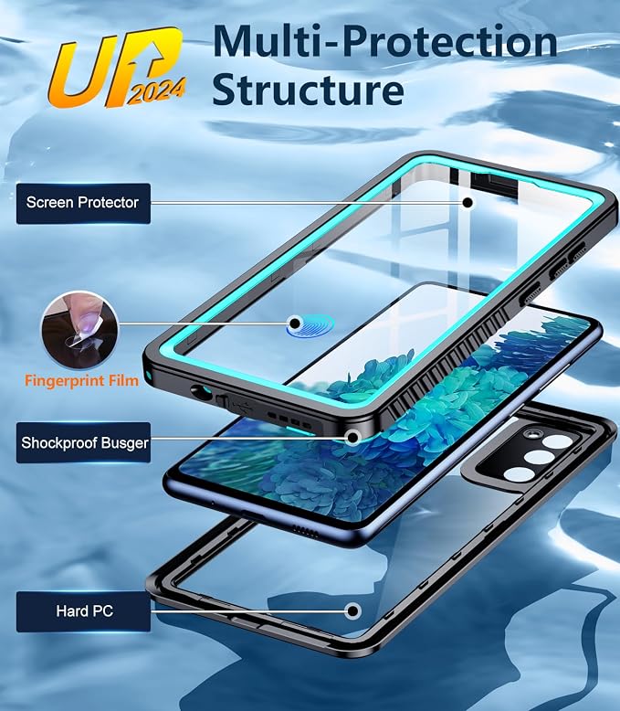 Temdan for Samsung Galaxy S20 FE Case Waterproof, [Military-Grade Drop Protection] [IP68 Underwater] Full Body Heavy Duty Rugged Shock-Proof Case for S20 FE 6.5''-Teal