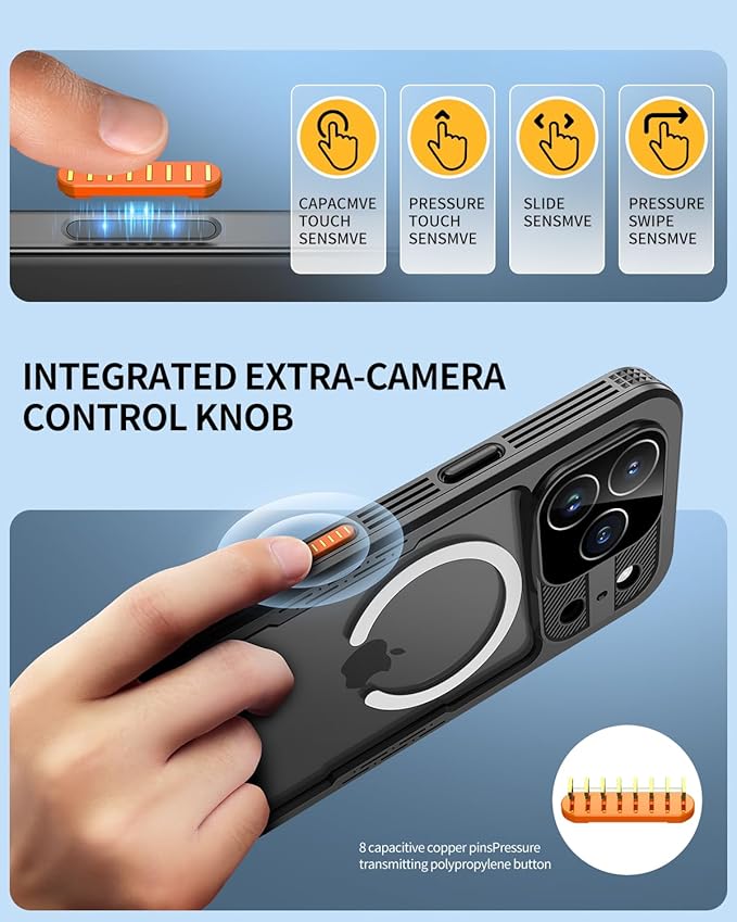 Lanhiem Magnetic for iPhone 17 Pro Case, IP68 Waterproof Dustproof, Built-in Screen Protector [Compatible with Magsafe] Heavy Duty Rugged Cover Full Body Phone Case, 6.3 inch, Black