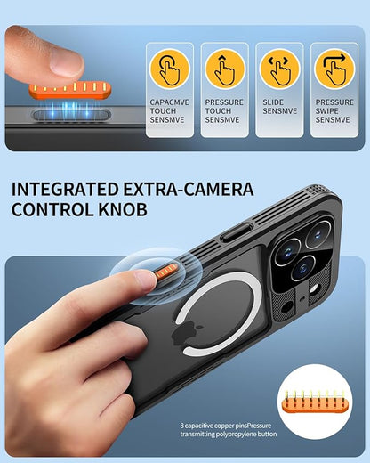 Lanhiem Magnetic for iPhone 17 Pro Case, IP68 Waterproof Dustproof, Built-in Screen Protector [Compatible with Magsafe] Heavy Duty Rugged Cover Full Body Phone Case, 6.3 inch, Black