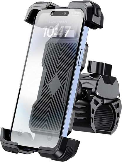 Grefay Bike Phone Holder, Universal Motorcycle Phone Holder with 360 Rotate for 4.7-6.8 Inch Smartphones, Compatible with Road Bike MTB Scooter