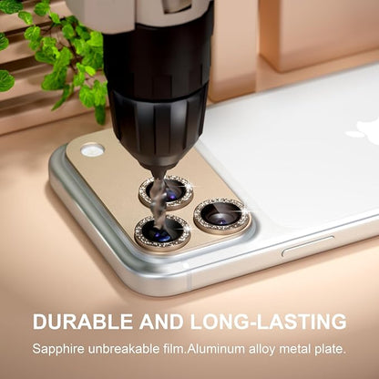 beuxece Compatible for iPhone 17 Pro Camera Lens Protector, Matte Metal Tempered Glass Rear Camera Screen Cover Accessories [Military Grade Shatterproof] [Strong Adsorption] - Glitter Gray
