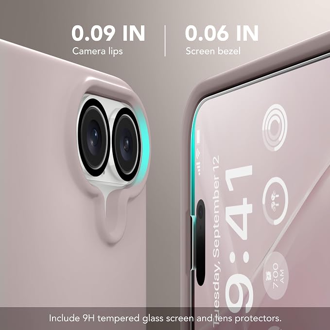 GONEZ Magnetic for iPhone 17 Case, Compatible with MagSafe, [Screen Protector + Camera Lens Protector], Liquid Silicone Anti-Scratch Shockproof Protective Phone Case 6.3 inch, Light Taro