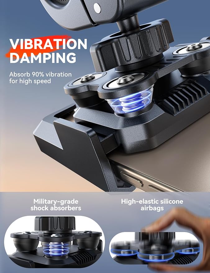 JOYROOM Motorcycle Phone Mount Holder [Capture the Scenery Anytime][Dual Vibration Dampener] Electric Scooter Accessories Holder Handlebar for Electric Scooter/E-Bike/Stroller