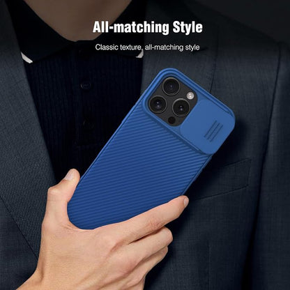 Nillkin for iPhone 16 Pro Case with Slide Camera Cover, [Full Camera Protection][Anti-Scratch] Military-Grade Protection, Anti-Fingerprint, Slim Phone Case for iPhone 16 Pro 6.3'' Blue