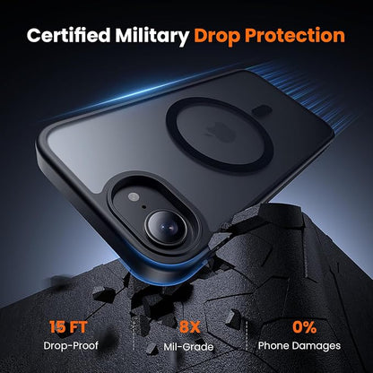 3 in 1 for iPhone 16E Case/iPhone 17E Case, Screen Protector*2,Matte Skin Feeling Back Cover Military-Grade Protection for iPhone 16e & 17e Case 6.1 inch Matte Black