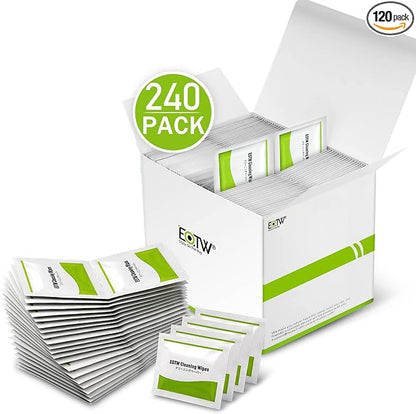 EOTW Lens Wipes for Eyeglasses, Computer Glasses Cleaner Wipes - Pre-moistened, Individually Wrapped, Pack of 240