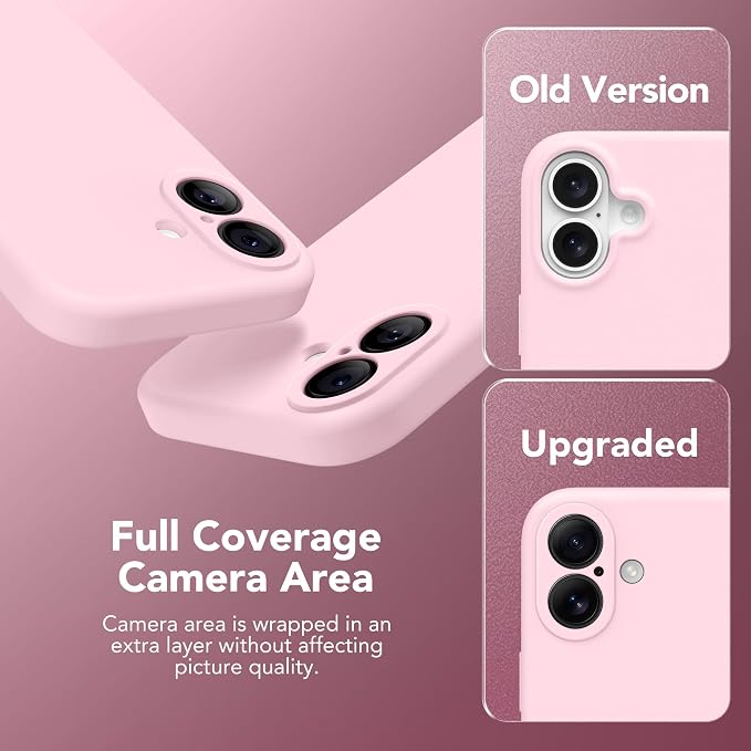 Magnetic for iPhone 17 Case, Compatible with MagSafe, [Full Camera Protection][Screen Protector] Silicone Shockproof Protective Phone Case for iPhone 17 6.3", Chalk Pink