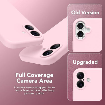 Magnetic for iPhone 17 Case, Compatible with MagSafe, [Full Camera Protection][Screen Protector] Silicone Shockproof Protective Phone Case for iPhone 17 6.3", Chalk Pink