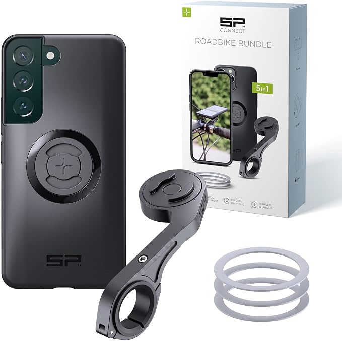 SP CONNECT Road Bike Bundle | SPC+ | Compatible with Samsung S22 | Bike Phone Mount | Bicycle Accessories and Bike Phone Holder | Cell Phone Holder Black