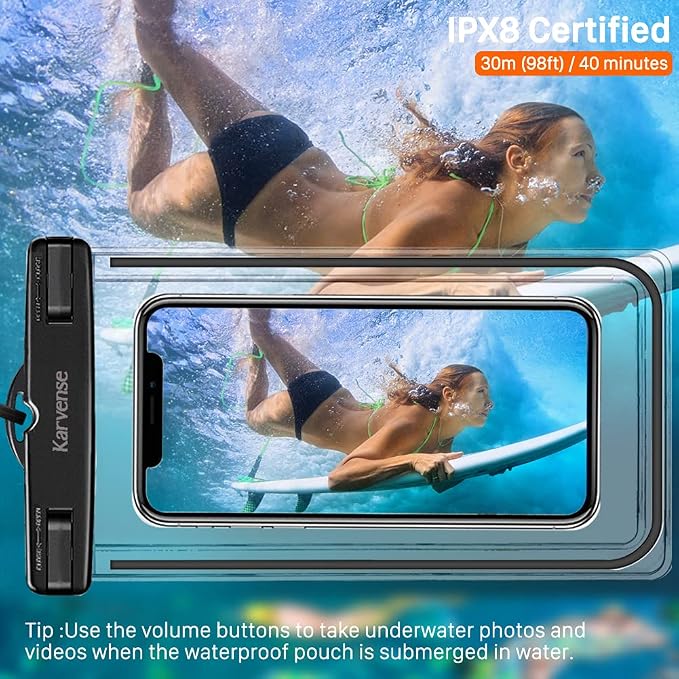Waterproof Cell Phone Pouch Case, 4 Pack Universal Luminous Waterproof Phone Bag/Holder for iPhone, Samsung Galaxy, LG, Moto, Dry Bag for Beach, Shower, Pool, Kayaking, Snorkeling, Vacation