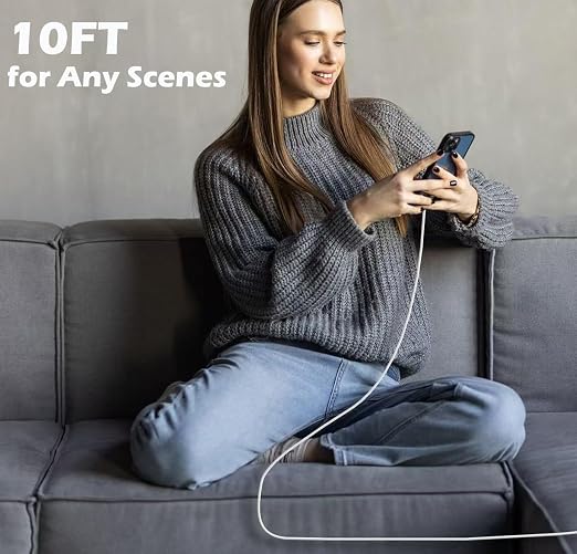 Compatible with iPhone 14 Charger Fast Charging,Fast Charger 2Pack 10Foot Extra Long Braid Woven Cable Cord with PD Charging Block Cube Compatible with iPhone 14/13/12 Pro/12 Pro Max/11