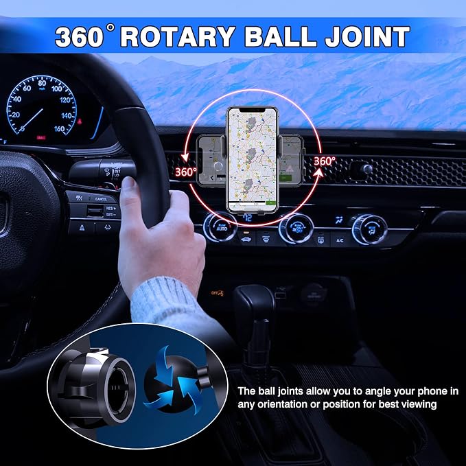 Karltys Car Phone Holder, Air Vent Dash Car Phone Mount Thick Case Friendly, Hands Free Phone Holder for Honda Civic 2022-2025 2026 11th Gen. Interior Accessories