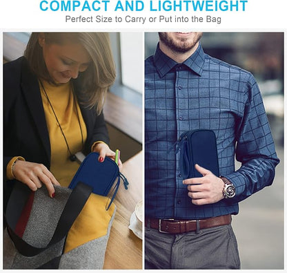 Lacdo Electronic Organizer, Travel Cable Organizer Bag Pouch Tech Electronic Accessories Carry Case Portable Double Layer Charger Case for Cable, Cords, Charger, Phone, Earphone, Power Bank, Navy Blue