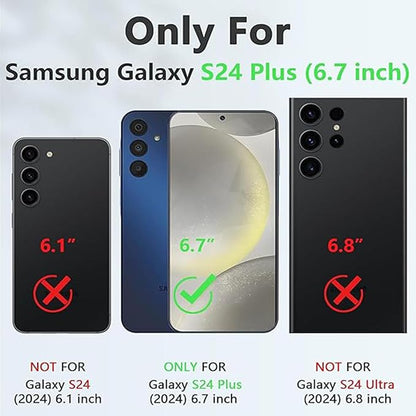 Battery Case for Galaxy S24 Plus, Upgraded 12000mAh Battery Pack Rechargeable Charger Case with Wireless Charging Compatible for Galaxy S24 Plus (6.7 inch) External Charging Cover (Black)