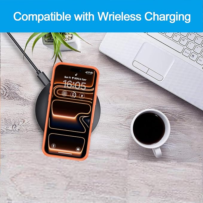 Battery Case for iPhone 17 Pro, 10000mAh Pack Rechargeable Charger Case Support Carplay with Wireless Charging Compatible for iPhone 17 Pro (6.3 inch) External Battery Charging Cover (Orange)