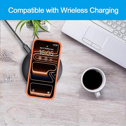 Battery Case for iPhone 17 Pro, 10000mAh Pack Rechargeable Charger Case Support Carplay with Wireless Charging Compatible for iPhone 17 Pro (6.3 inch) External Battery Charging Cover (Orange)