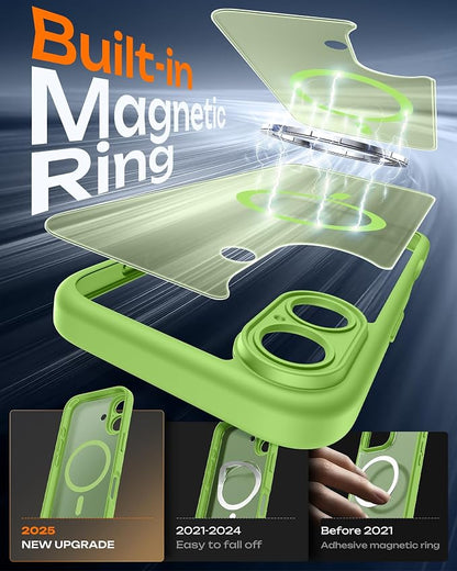 TOCOL for Phone 17 Case, Compatible with Magsafe Charger, Full Camera Protection, Drop Protection, Translucent Matte Phone Case for Phone 17 6.3 inch (Light Green)