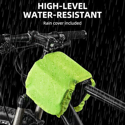 ROCKBROS Bike Frame Bag, Waterproof Top Tube Bike Bag, Large Storage Touch Screen Bike Cell Phone Holder Suitable for iphone X,11,12,13,14 Below 6.4"