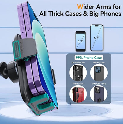 Car Phone Holder Mount, [Military-Grade Suction & Super Sturdy Base] 3 in 1 Universal Phone Mount for Car Dashboard Windshield Air Vent Dash Pad Car Mount for iPhone Android Smartphone