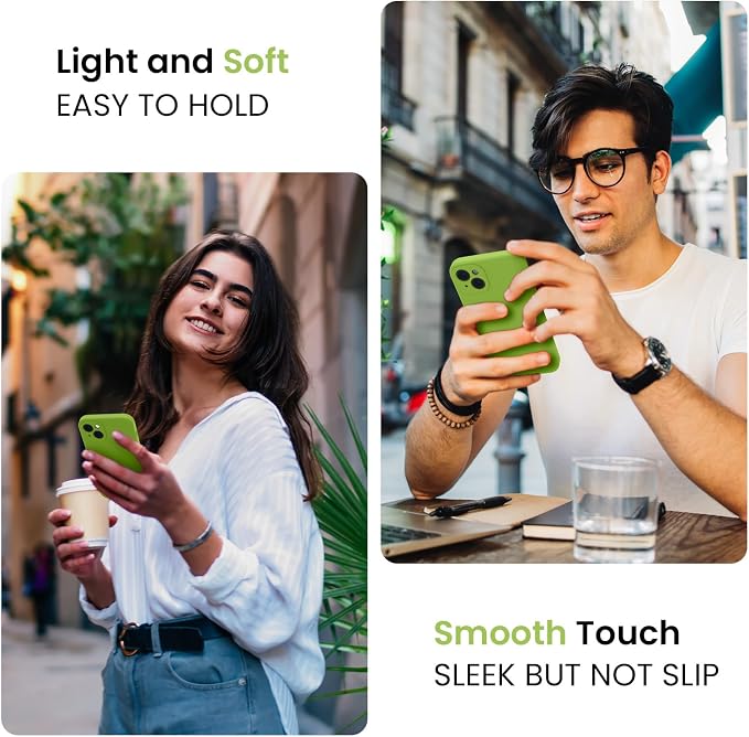 FireNova Designed for iPhone 15 Plus Case, Silicone [Camera Protection] Case, Soft Anti-Scratch Microfiber Lining Inside, 6.7 inch, Sprout Green
