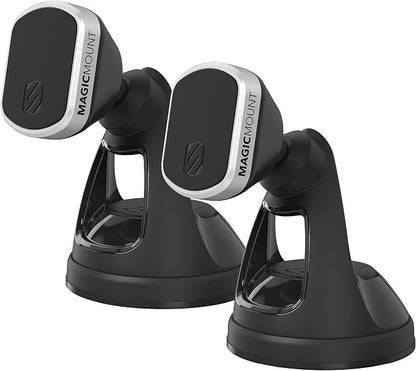 Scosche MM2WDSR-2PKXC0 MagicMount Pro Magnetic Car Phone Holder for iPhone and Android - 2 Pack Magnet Mount - Secure Magnetic Cell Phone Mount for Car Window or Dash - Universal 360° Adjustable Head