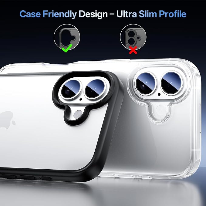 Camera Lens Protector for iPhone 17 6.3"（2025）-Single Piece,Ultra Thin Aluminum Alloy Frame,9H Dual-Strength Glass with 99% AR Light Transmittance,Case Friendly, Silver