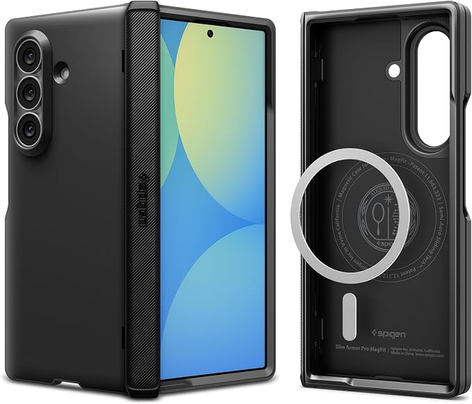 Spigen Slim Armor Pro MagFit for Galaxy Z Fold 8 Ultra Case, Black | Spring Hinge Protection, Air Cushion Technology, Compatible with MagSafe, SecuLink, Camera Plateau Protection