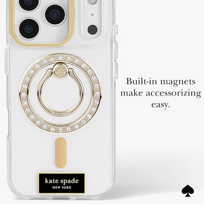 kate spade new york iPhone 17 Pro Case with Camera Stand - Compatible with MagSafe - Designer Phone Case - Icon Clear