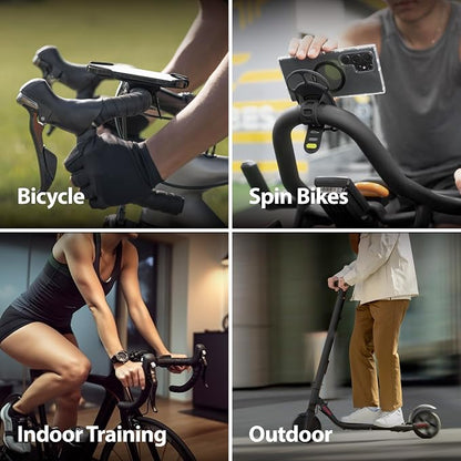 BONE Bike Tie 4 Magnetic, Magnetic Bike Phone Mount, Scratch-Free Silicone Holder with Shock-Absorbing Design, Cycling Phone Holder Compatible with Most Smartphones (with Magnet Sticker)