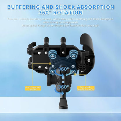 Motorcycle Rearview Mirror Phone Holder, 8-Claw Heavy Duty Thick Phone Mount Compatible with iPhone 15/14/13 Pro Max, Samsung Galaxy S23/S22 Ultra, Gopro Camera