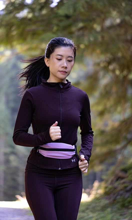 Fitgriff® Running Belt V2 for Men & Women - Slim Fanny Pack, Phone Holder for Jogging, (Fits All Cell Phones) - Money Belt, Runners Waist Pouch (Purple, One Size (Waist 24.4 – 43.3 inches))
