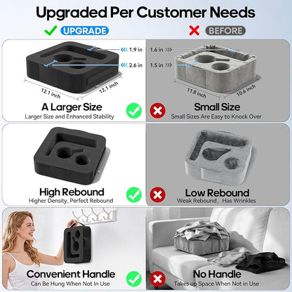 Couch Cup Holder Pillow, Sofa and Bed Organizer Caddy for iPad, Kindle, Switch, Game Controller, Remotes, Phones, Small-Sized Cup & Drink Holder for Couch, Bed, Desk, Car, Beach, Desk, Black