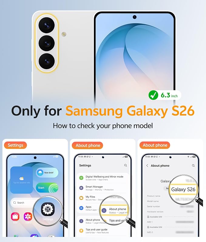 FNTCASE for Samsung Galaxy S26 Case: [Fit for Magsafe] [Full Camera Protection & Screen Protector] Translucent Matte Military Grade - Shockproof Protective Phone Cover for Samsung S 26 - Light Blue